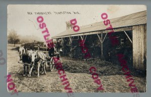 Templeton WISCONSIN RPPC '09 PEA THRESHERS Farming nr Sussex Pewaukee GHOST TOWN