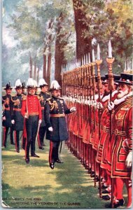 Majesty the King Inspecting the Yeomen of the Guards London Postcard Posted 1906