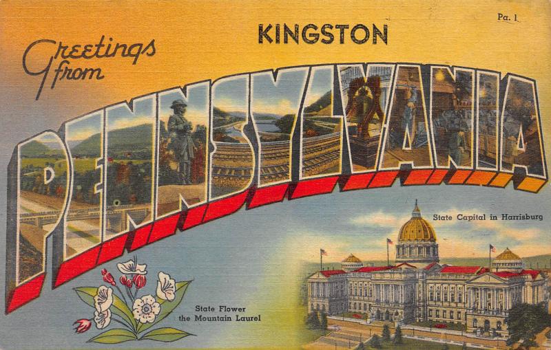 Greetings from Kingston, Pennsylvania, Early Postcard, Unused