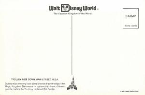 Early Walt Disney World, 0100-11000, Trolly Ride on Main Street,Vintage Postcard