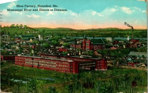 Vtg Postcard 1915 Hannibal  Missouri Mississippi River & Illinois in Distance