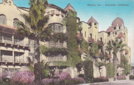 California Riverside The Cloister Mission Inn Handcolored Albertype