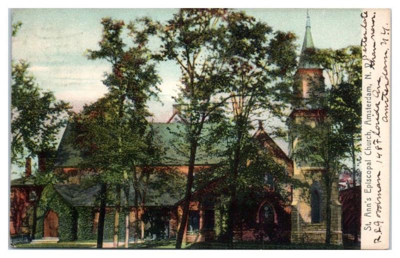 1909 St. Ann Episcopal Church, Amsterdam, NY Postcard