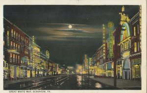 SCRANTON , Pennsylvania, 1923 ; Great White Way at night