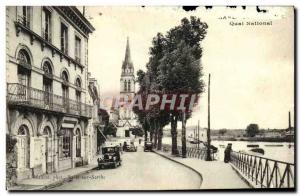 Old Postcard Sable sur Sarthe National Platform