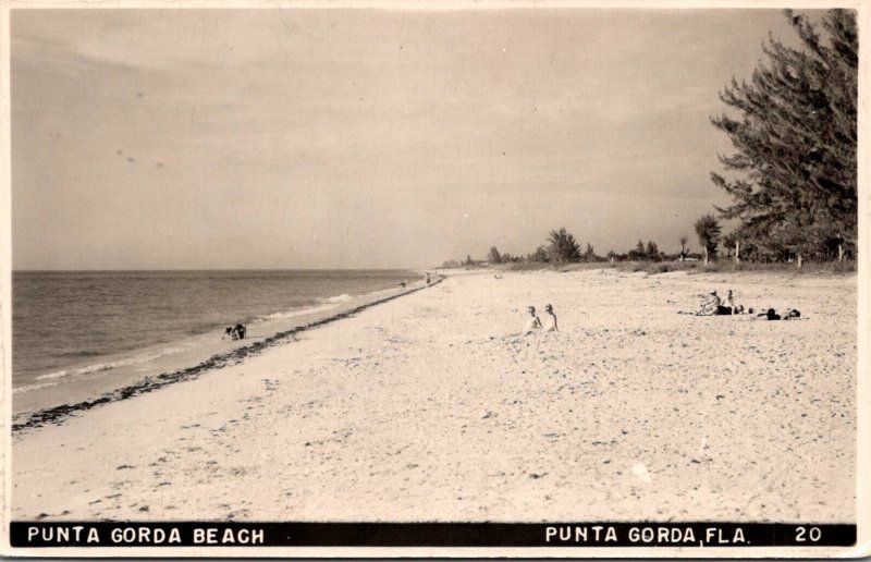 Florida Punta Gorda Beach Scene Real Photo