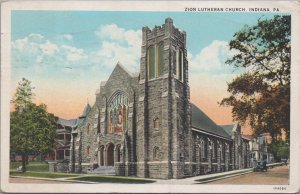 Postcard Zion Lutheran Church Indiana PA 1932