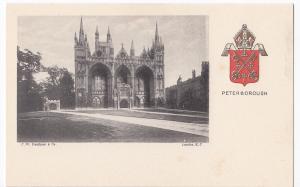 Peterborough Cathedral, West Front With Crest PPC, Unposted, By CW Faulkner