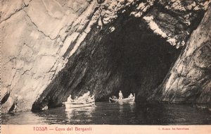 VINTAGE POSTCARD CAVERNS & CAVES OF BERGANTO AT THE TOWN OF TOSSA SPAIN c. 1912