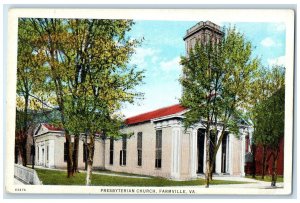 c1940's Presbyterian Church Exterior Farmville Virginia VA Unposted Postcard