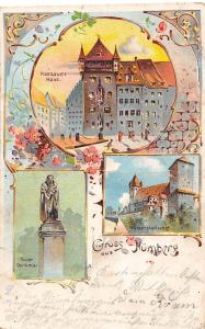 Foreign GERMANY Gruss Aus NURNBERG c1905 Nassauer Haus Denkmal 3View 1