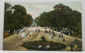 Detroit  Michigan Central Avenue Belle Isle Park 1908 Postcard A16