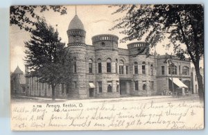 1906 Kenton Ohio OH Vintage Postcard Armory Building Exterior View Street Posted