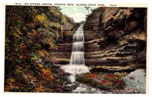 Postcard WATER SCENE Starved Rock Illinois IL AU9540