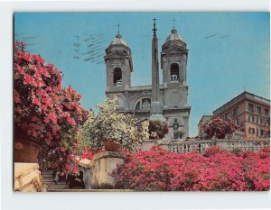 Postcard Church of Trinità dei Monti, Rome, Italy