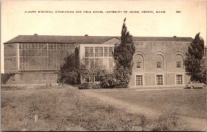 Alumni Memorial Gymnasium and Field House, University of ME Orono Postcard M19