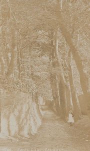 Child In Fox's Lane Foxes Road Falmouth Antique Real Photo Postcard