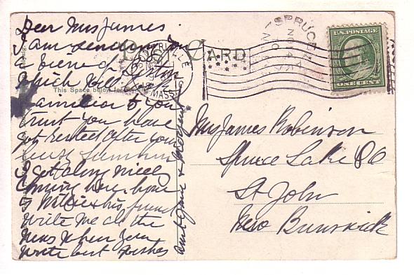 State House, Boston Massachusetts, Used 1910 Flag Cancel