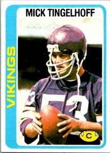 1978 Topps Football Card Mick Tingelhoff Minnesota Vikings sk7497