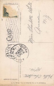 Burning Oil Tank Olean New York 1908 postcard