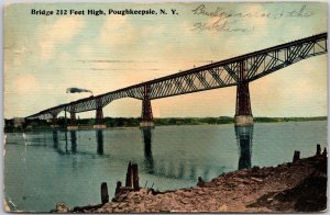 1912 Bridge 212 Feet High Poughkeepsie Hudson New York NY Posted Postcard