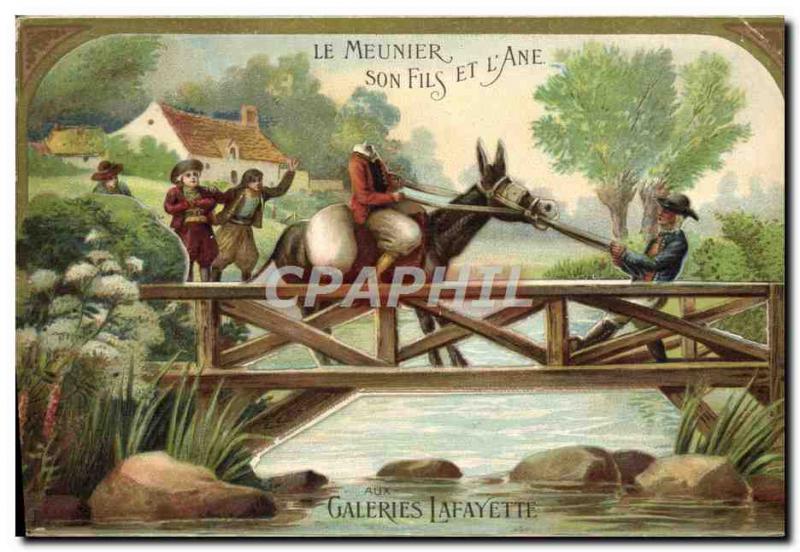 Old Postcard The Miller His Son And L & # 39Ane At Galeries Lafayette