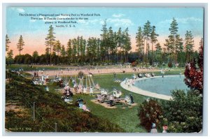 Seattle Washington WA Postcard The Children's Playground And Wading Pool 1922