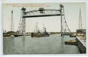 Steamer Lift Bridge 14 Welland Ship Canal Canada 1910c postcard