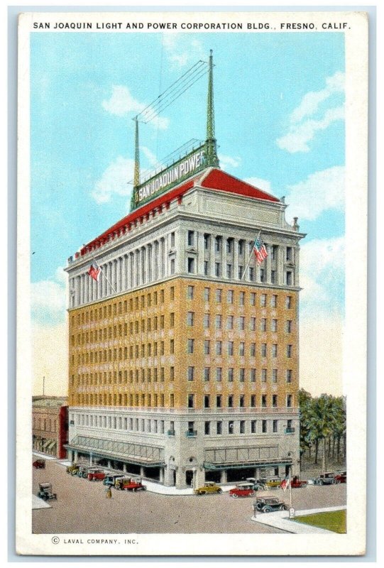 c1910's San Joaquin Light And Power Corporation Bldg. Fresno California Postcard
