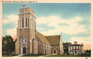 Vintage Postcard 1947 St. Patrick's Church Seneca Falls New York Geneva News Pub