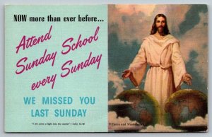 Jesus Christ  Sunday School  Church  Postcard