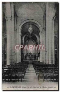 Old Postcard Parthenay Interior of The Holy Cross Church