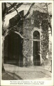 Jamestown VA Tower c1930s Real Photo Postcard