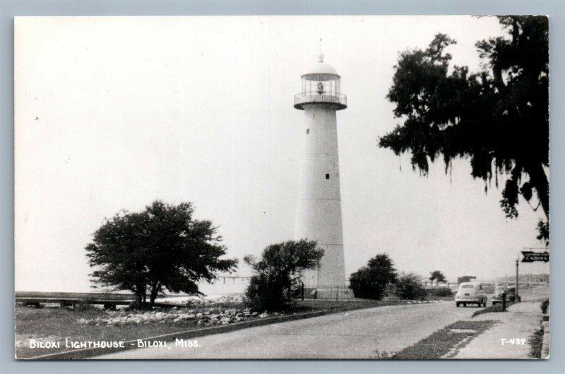 BILOXI MS LIGHT HOUSE VINTAGE REAL PHOTO POSTCARD RPPC