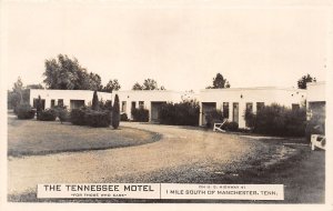 J49/ Manchester Tennessee Postcard RPPC c40-50s Tennessee Motel Highway 41 78