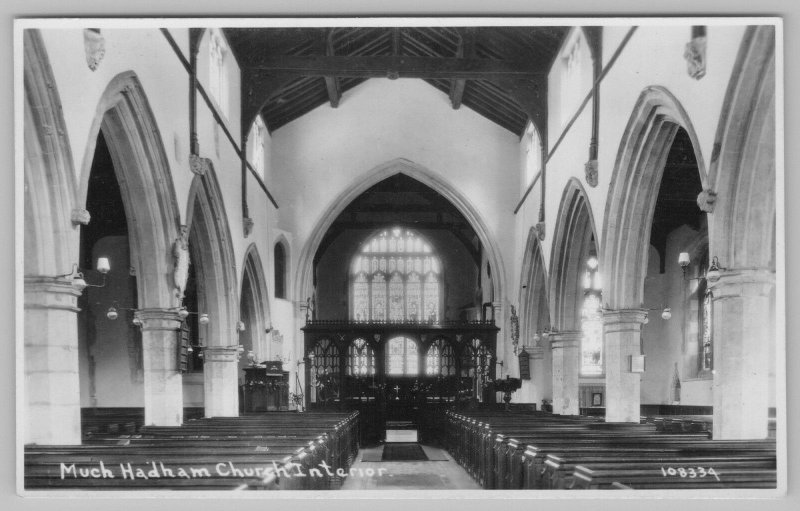 Much Hadham Hertfordshire~Roman Catholic Church~Stained Glass Windows~RPPC 1920s