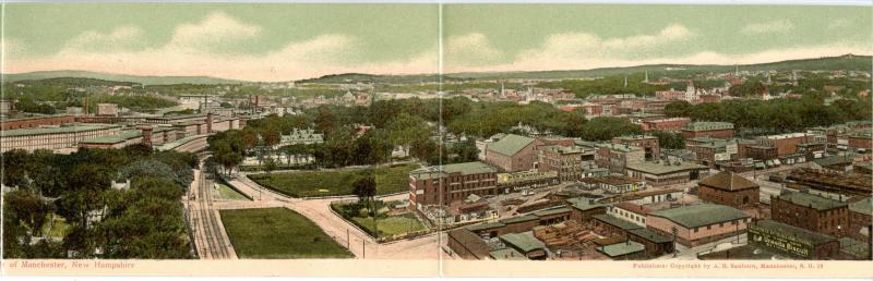 NH - Manchester, circa 1900. 4-Fold Panoramic 3.5 X 21.75. Unused