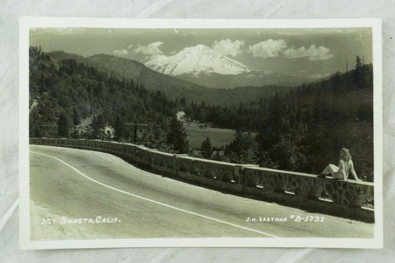 RPPC Girl in Bathing Suit, Mt. Shasta, Calif. Vintage Postcard F71