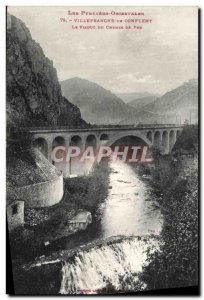 Old Postcard Villefranche Du Conflent Viaduct Chenin From Iron