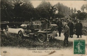 CPA large manoeuvres de picardie-self-canon-position road (1207493) 