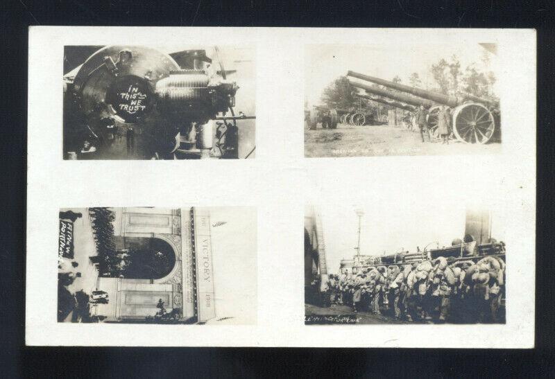 RPPC MILITARY MULTI VIEW VINTAGE WWI REAL PHOTO POSTCARD ARTILLERY GUNS