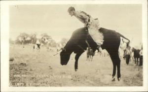 Cowboy Rodeo MacDonaldn on a Joy Ride 1917 Real Photo Postcard