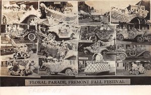 J55/ Fremont Nebraska RPPC Postcard c1910 Fall Festival Parade Floats 87