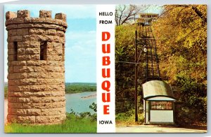 Banner Greeting~Dubuque Iowa~4th Street Cable Elevator~Julien Dubuque Grave