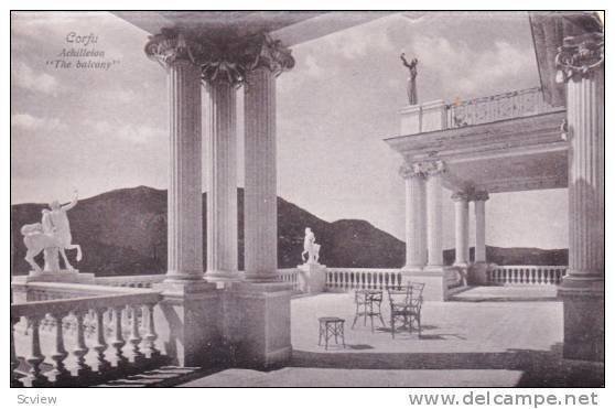 RP, Achilleion The Balcony, Corfu, Greece, 1920-1940s