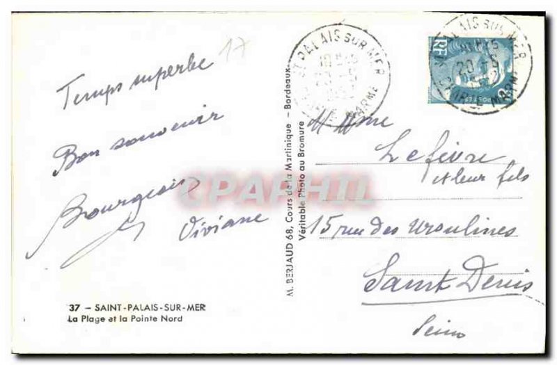 Postcard Old Saint Palais sur Mer Beach and North Point