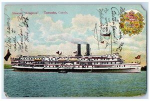 1909 Steamer Kingston Toronto Canada Posted Antique Private Postcard 