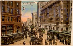 Market and Kearny Sts. Showing Lotta Fountain San Francisco