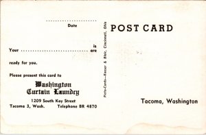 Postcard Washington Curtain Laundry 1209 South Kay Street in Tacoma, Washington 