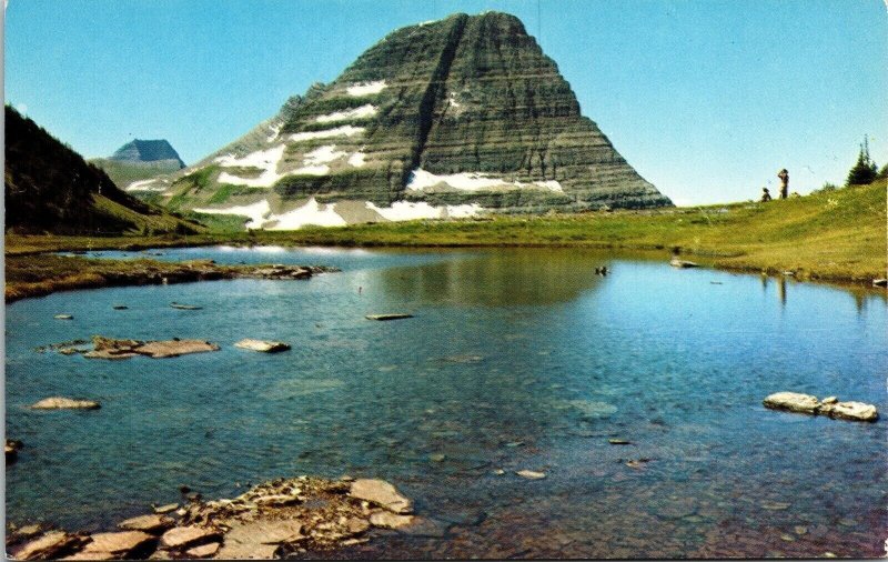 Alpine Lake Continental Divide Glacier National Park Postcard UNP VTG Mirro 